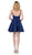 Dancing Queen - 3059 Sleek Pleated Surplice Homecoming Dress In Blue