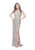 Primavera - 3059 Halter Sequined Fancy Back Evening Gown Pink