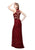 Primavera - 3059 Halter Sequined Fancy Back Evening Gown Red