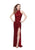 Primavera - 3059 Halter Sequined Fancy Back Evening Gown Red