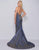 Cassandra Stone - 30603A Strappy Plunging V Neck Trumpet Gown In Silver