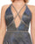 Cassandra Stone - 30603A Strappy Plunging V Neck Trumpet Gown In Silver