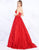 Mac Duggal Prom - 30605M Strapless Illusion Corset Lace Ballgown In Red