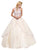 Eureka Fashion - Bejeweled Lace Illusion Halter Evening Gown