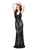 Primavera - 3061 Sleeveless Sequined Sheath Gown in Black