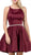 Dancing Queen - 3062 Satin A-Line Homecoming Cocktail Dress in Red