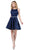 Dancing Queen - 3062 Satin A-Line Homecoming Cocktail Dress in Blue