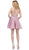 Dancing Queen - 3062 Satin A-Line Homecoming Cocktail Dress in Pink
