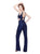 Primavera - 3070 Stunning Sleeveless Sequined Jumpsuit in Blue