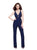 Primavera - 3070 Stunning Sleeveless Sequined Jumpsuit in Blue