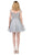 Dancing Queen - 3070 Beaded Lace Fit And Flare Cocktail Dress In Silver