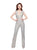 Primavera - 3071 Cap Sleeve Sequined Jumpsuit  in Neutral