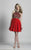 Dave & Johnny - 3075 Beaded Cut-In Halter Cocktail Dress in Red