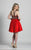 Dave & Johnny - 3075 Beaded Cut-In Halter Cocktail Dress in Red