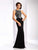Clarisse - 3075 Crystal Ornate Illusion Paneled Jersey Gown In Black