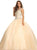 Eureka Fashion - 3077 Sleeveless Beaded Illusion Scoop Ballgown in Neutral
