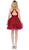 Dancing Queen - 3078 Halter Lace Top and Tulle Skirt Cocktail Dress In Red