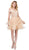 Dancing Queen - 3079 Off Shoulder Tiered Tulle Homecoming Dress in Neutral