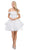 Dancing Queen - 3079 Off Shoulder Tiered Tulle Homecoming Dress in White