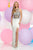 Zoey Grey - Sheer Beaded Halter Style Long Fitted Dress 30802 in White and Black