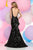Zoey Grey - Plunging V-Neck Mikado Mermaid Dress 30811 in Black