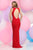Zoey Grey - Bead Embellished High Neck Jersey Dress 30813 in Red