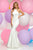 Zoey Grey - High Halter Jersey Gown in White