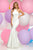 Zoey Grey - 30816 High Halter Jersey Sheath Gown in White