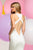 Zoey Grey - High Halter Jersey Sheath Gown 30816 in White