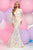 Zoey Grey - Laced Illusion High Neck Dress 30819 in White and Neutral