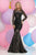 Zoey Grey - Laced V-Neck Trumpet Dress 30826 in Black and Neutral