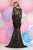 Zoey Grey - Laced V-Neck Trumpet Dress 30826 in Black and Neutral