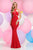 Zoey Grey - High Halter Cutout Sheath Gown 30830 in Red