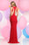 Zoey Grey - 30830 High Halter Sheath Gown with Cutout Details In Red