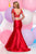 Zoey Grey - Two-Piece Lace Illusion Mermaid Gown 30849 in Red