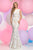 Zoey Grey - Sheer Lace Jewel Mermaid Gown 30851 in White and Neutral