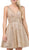 Dancing Queen - 3086 Illusion Cutout Sleeveless V Neckline Party Dress In Gold