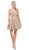 Dancing Queen - Plunging V-Neck A-Line Cocktail Dress 3086 In Gold
