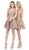 Dancing Queen - 3086 Illusion Cutout Sleeveless V Neckline Party Dress In Pink And Gold
