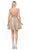 Dancing Queen - 3086 Illusion Cutout Sleeveless V Neckline Party Dress In Gold