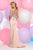 Zoey Grey - Gilded Applique Illusion Sheath Gown 30874 in Pink and Gold