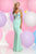Zoey Grey - Metallic Ornate Sweetheart Sheath Gown 30876 in Green