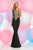 Zoey Grey - Gilt Lace Jewel Illusion Sheath Gown 30880 in Black and Gold