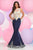 Zoey Grey - 30882 Illusion Embroidered Lace Mermaid Gown in Blue and Silver
