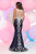 Zoey Grey - Intricate Lace Illusion Mermaid Gown 30882 in Blue and Silver