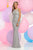 Zoey Grey - Sparkling Jewel Illusion Sheath Gown 30886 in Gray