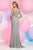 Zoey Grey - Sparkling Jewel Illusion Sheath Gown 30886 in Gray
