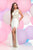 Zoey Grey - Adorned Jewel Sheath Gown with Slit 30887 in White