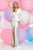 Zoey Grey - 30889 Long Sleeve Ruched V-Neck Bodice High Slit Gown in White