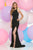 Zoey Grey - Jewel Open Back Sheath Gown 30890 in Black
